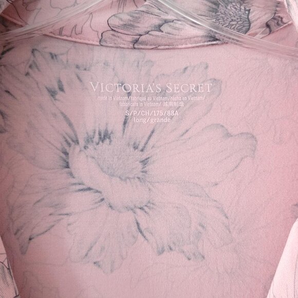 Victoria's Secret Modal Pajama Set Pink Floral Button Long Sleeve 2 piece S Tall - Picture 6 of 16